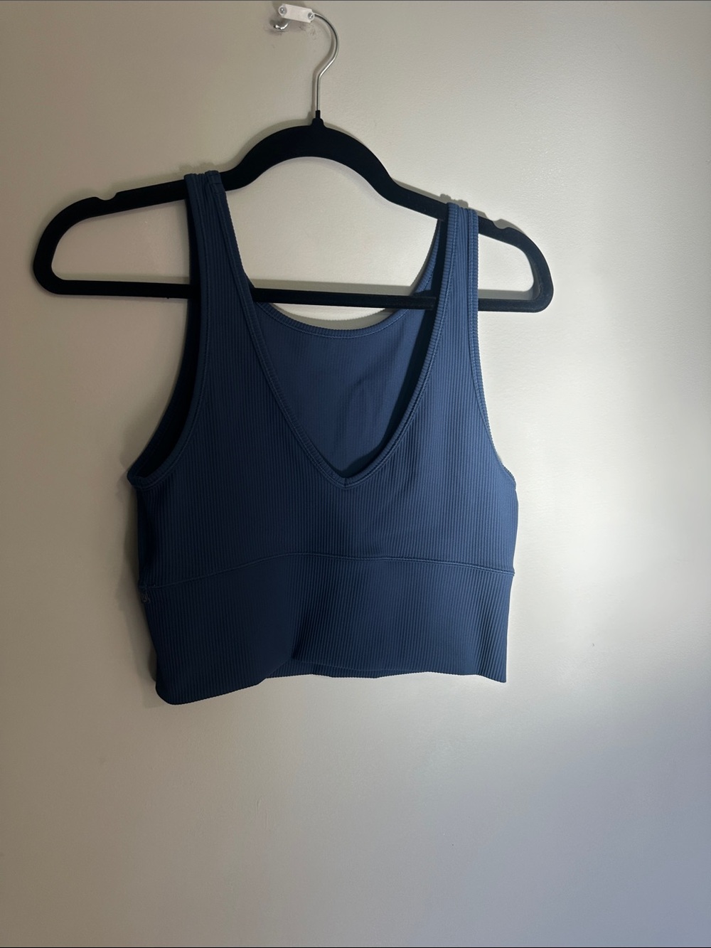 Lululemon Ribbed V-Neck Sports Bra Crop — Slate Blue
